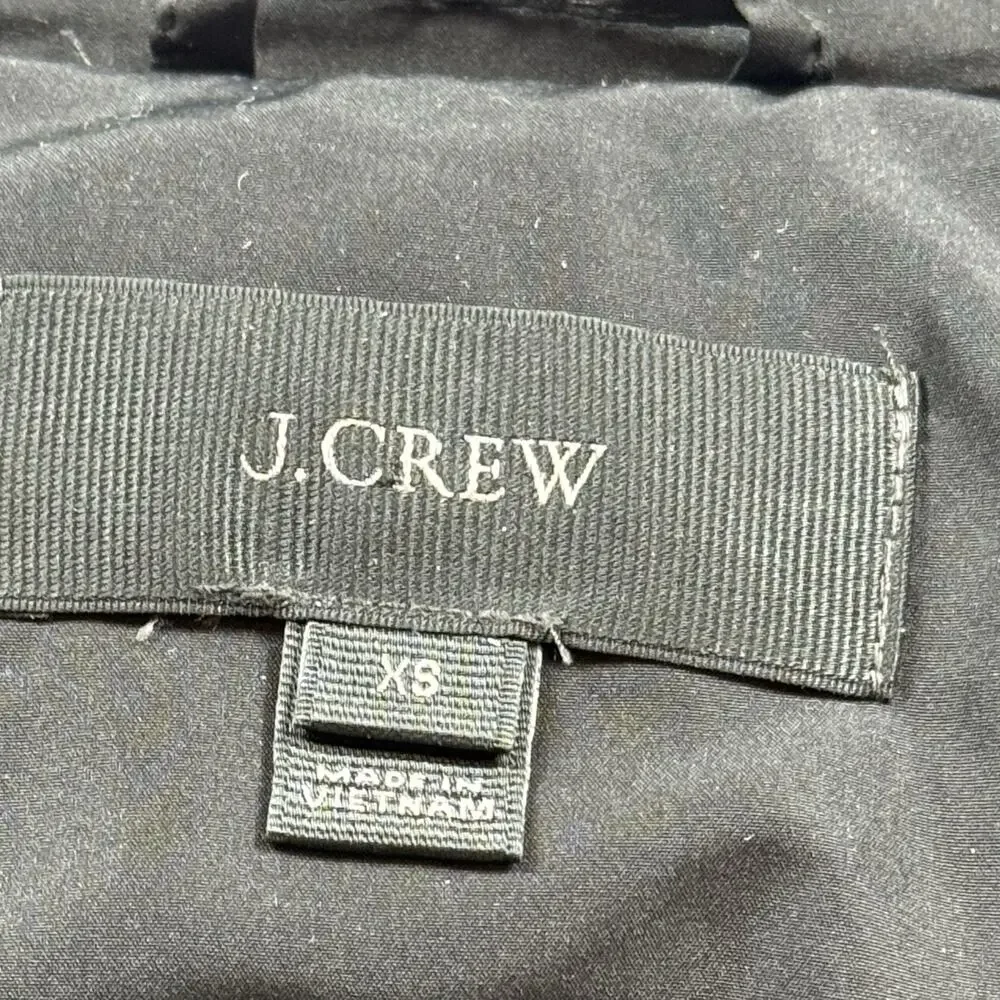 J Crew Women’s XS Black 60% Down Insulated Puffer Vest Quilted Gold Zip Layering